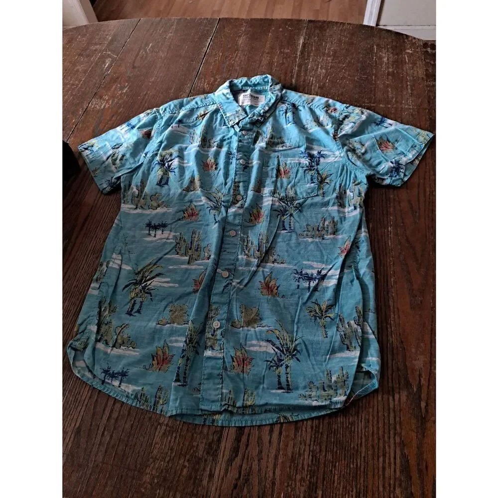 Vintage Large Urban Pipeline Short Sleeve Cotton Casual Floral Tropical Hawaiian